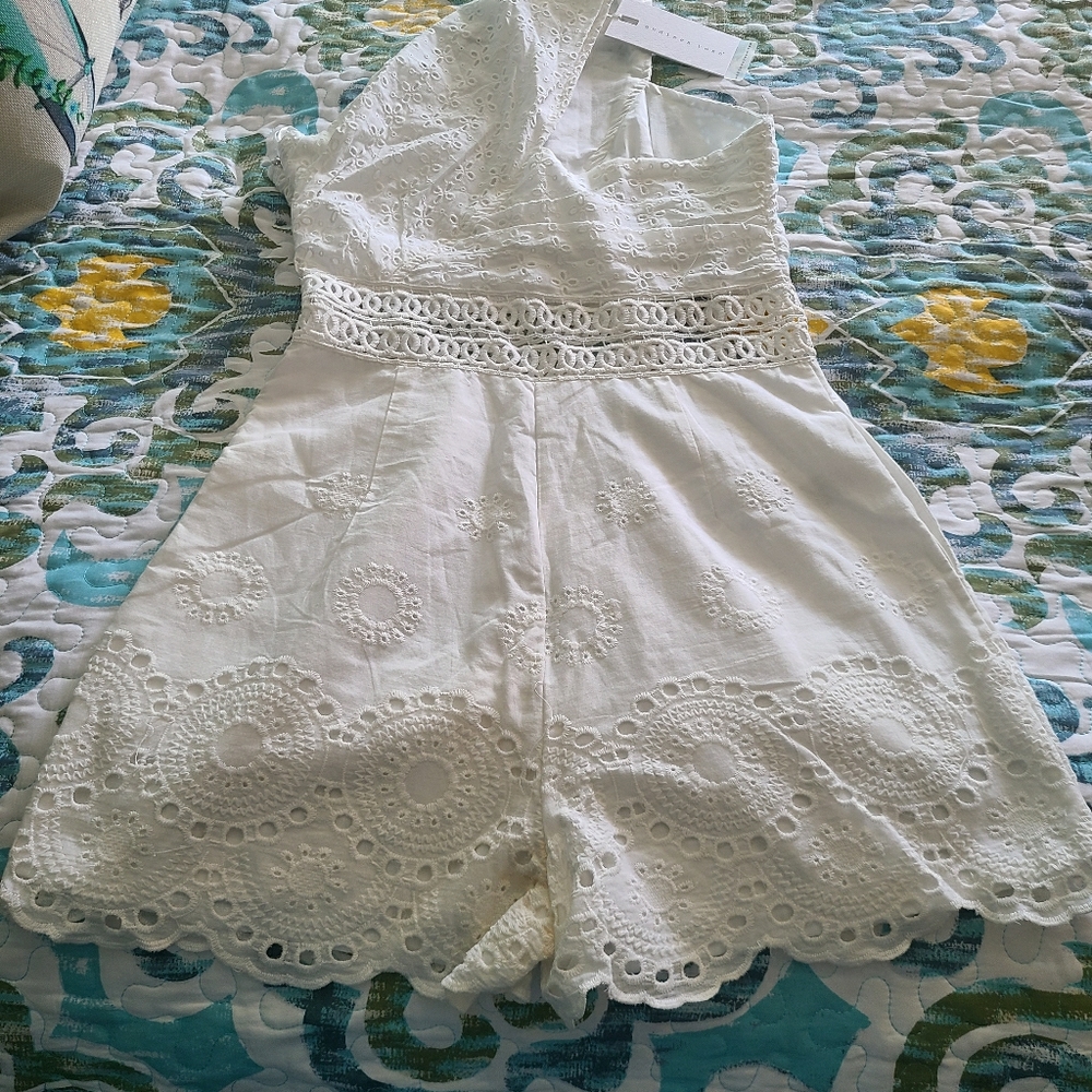 White Rompers Nd Green Free People Top